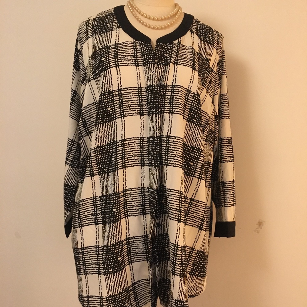 EUC ANTILIA FEMME PLAID TUNIC SZ 1X